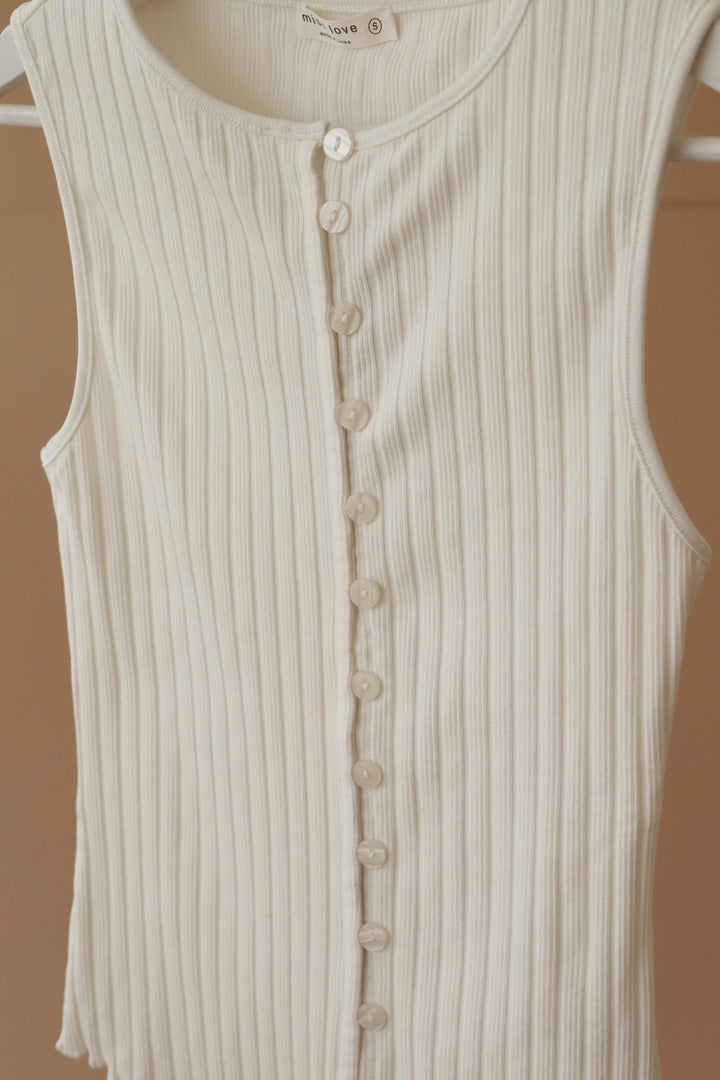 LIV RIBBED TANK- OFF WHITE