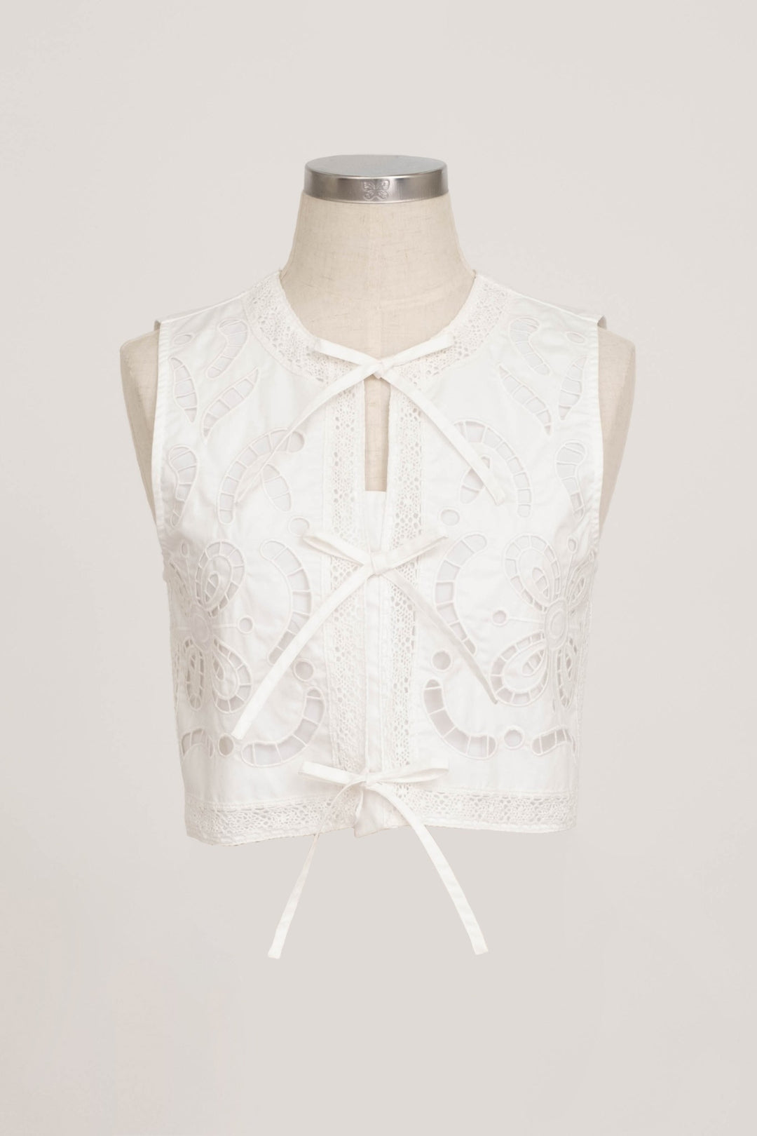 TIE FRONT EYELET VEST