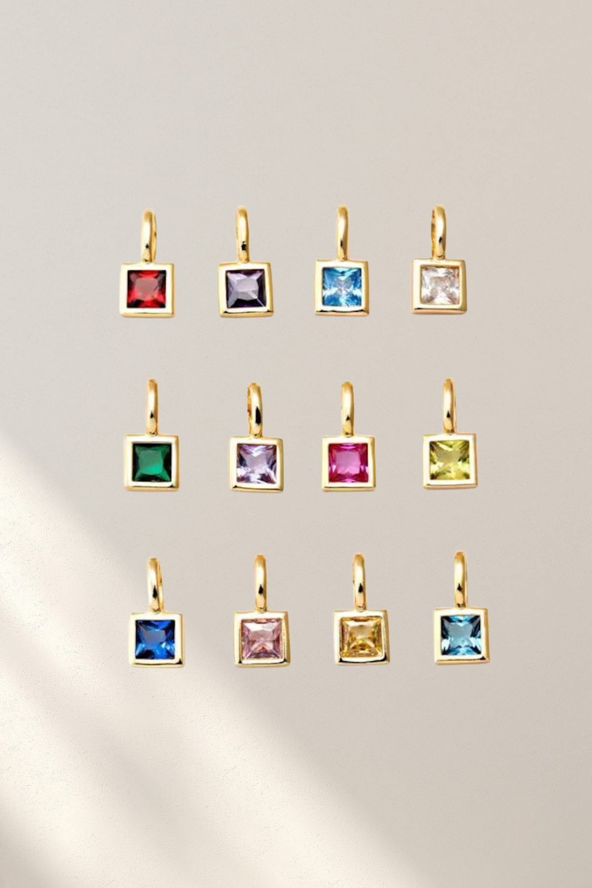 SQUARE BEZEL BIRTHSTONE CHARM – Katie Waltman Jewelry