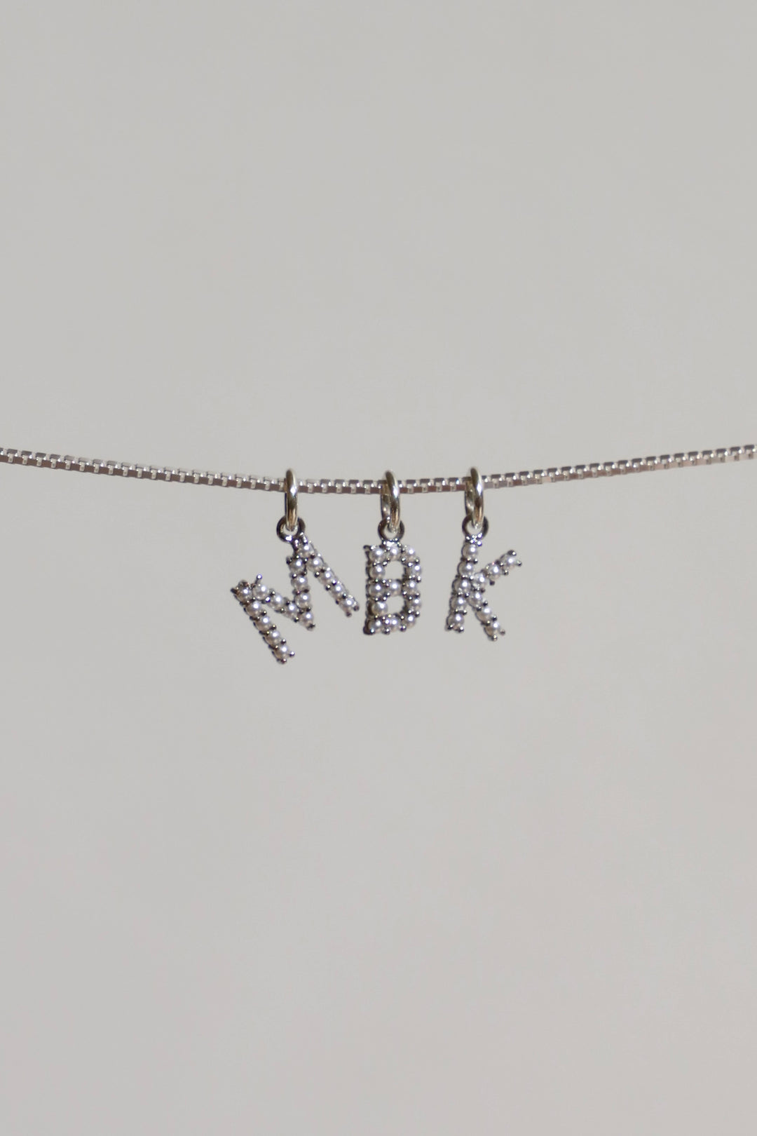 PEARL INITIAL CHARM-SILVER