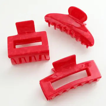 CHERRY RED ASSORTED CLAW CLIP