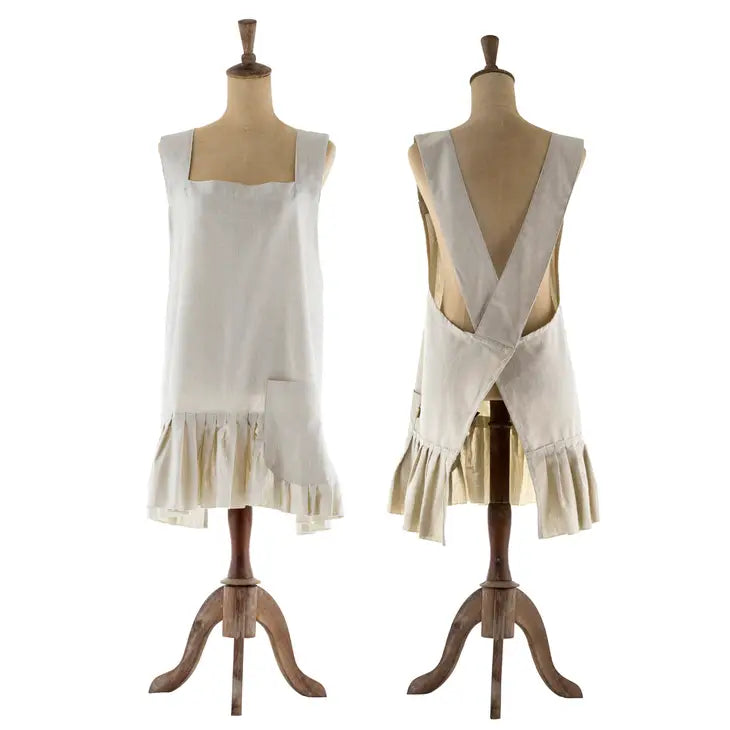 CHAMBRAY APRON - TAUPE