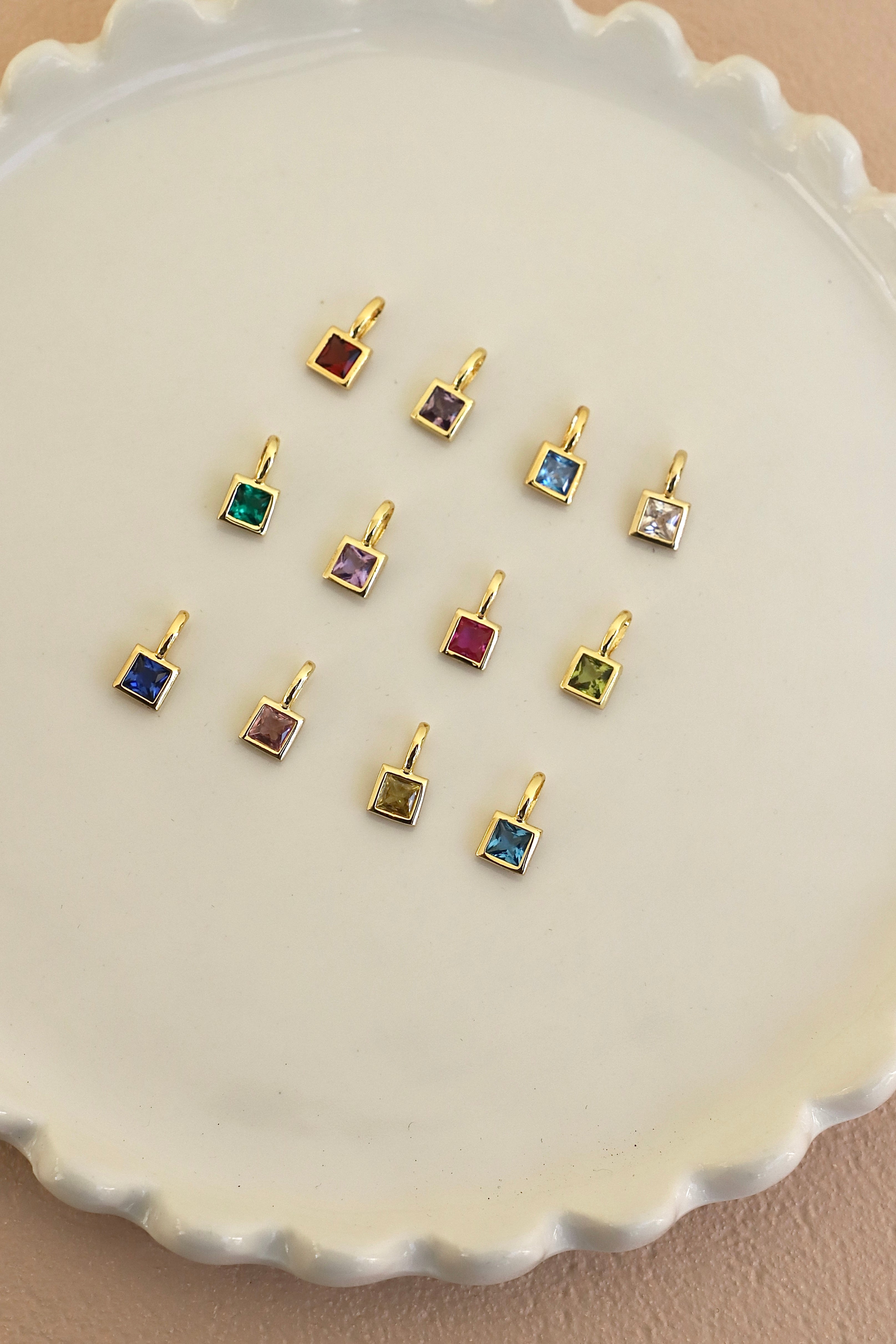 SQUARE BEZEL BIRTHSTONE CHARM – Katie Waltman Jewelry