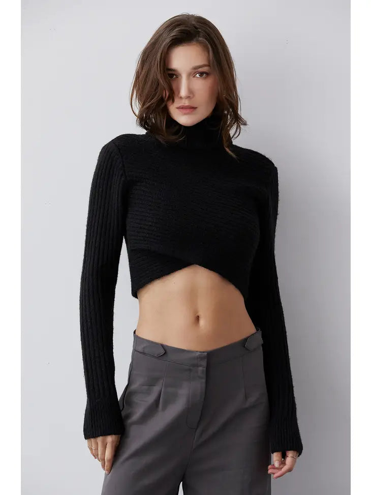 EMERY CRISS CROSS CROP SWEATER
