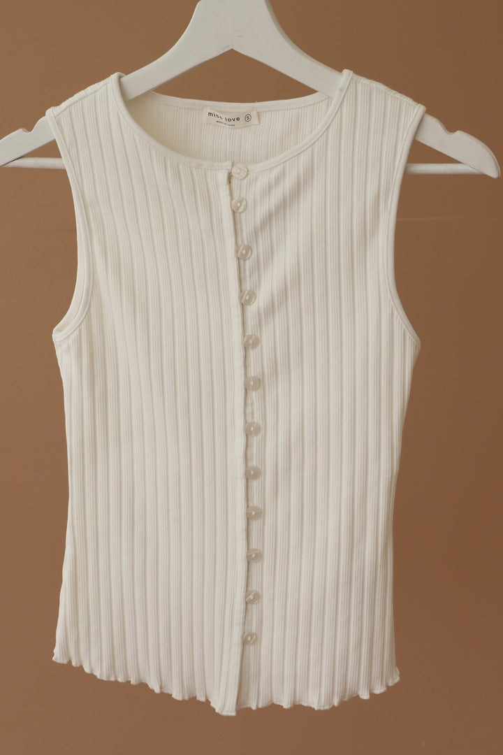 LIV RIBBED TANK- OFF WHITE