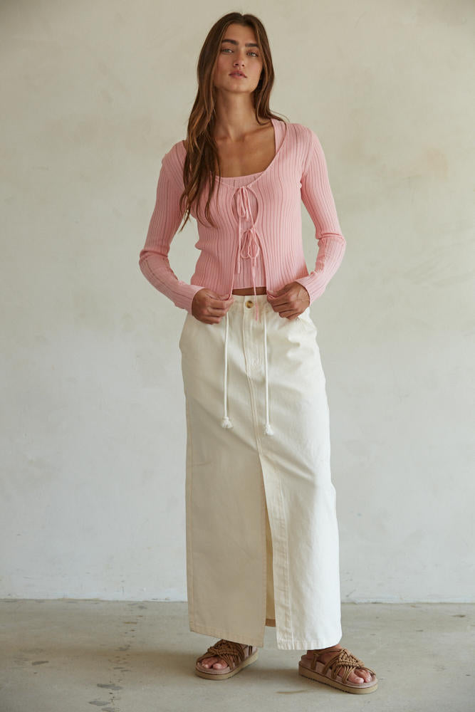 MAISIE CARDIGAN TIE TOP