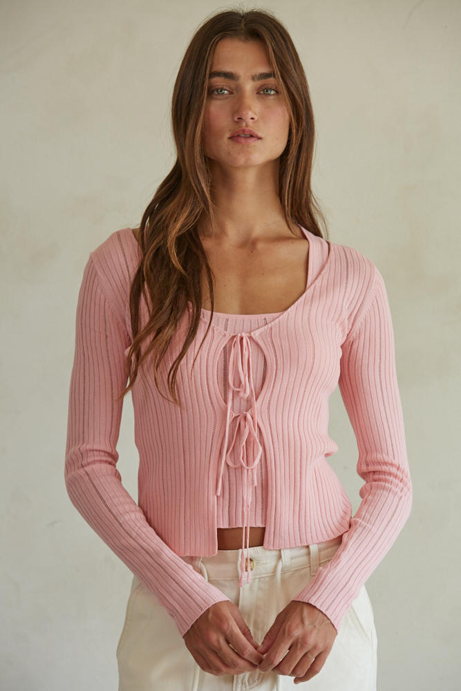 MAISIE CARDIGAN TIE TOP