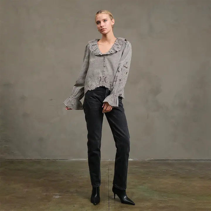 TARA RUFFLE BLOUSE