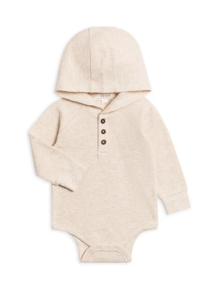 COLE WAFFLE KNIT HOODED BODYSUIT