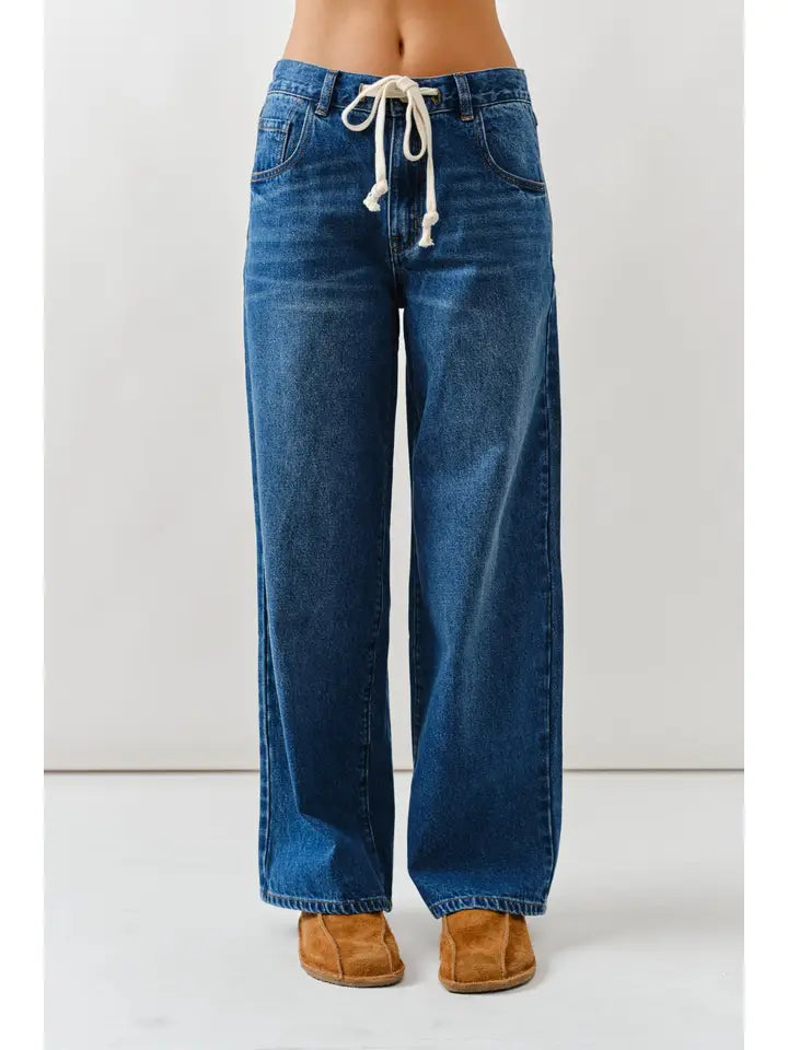 DRAWSTRING STRAIGHT JEAN