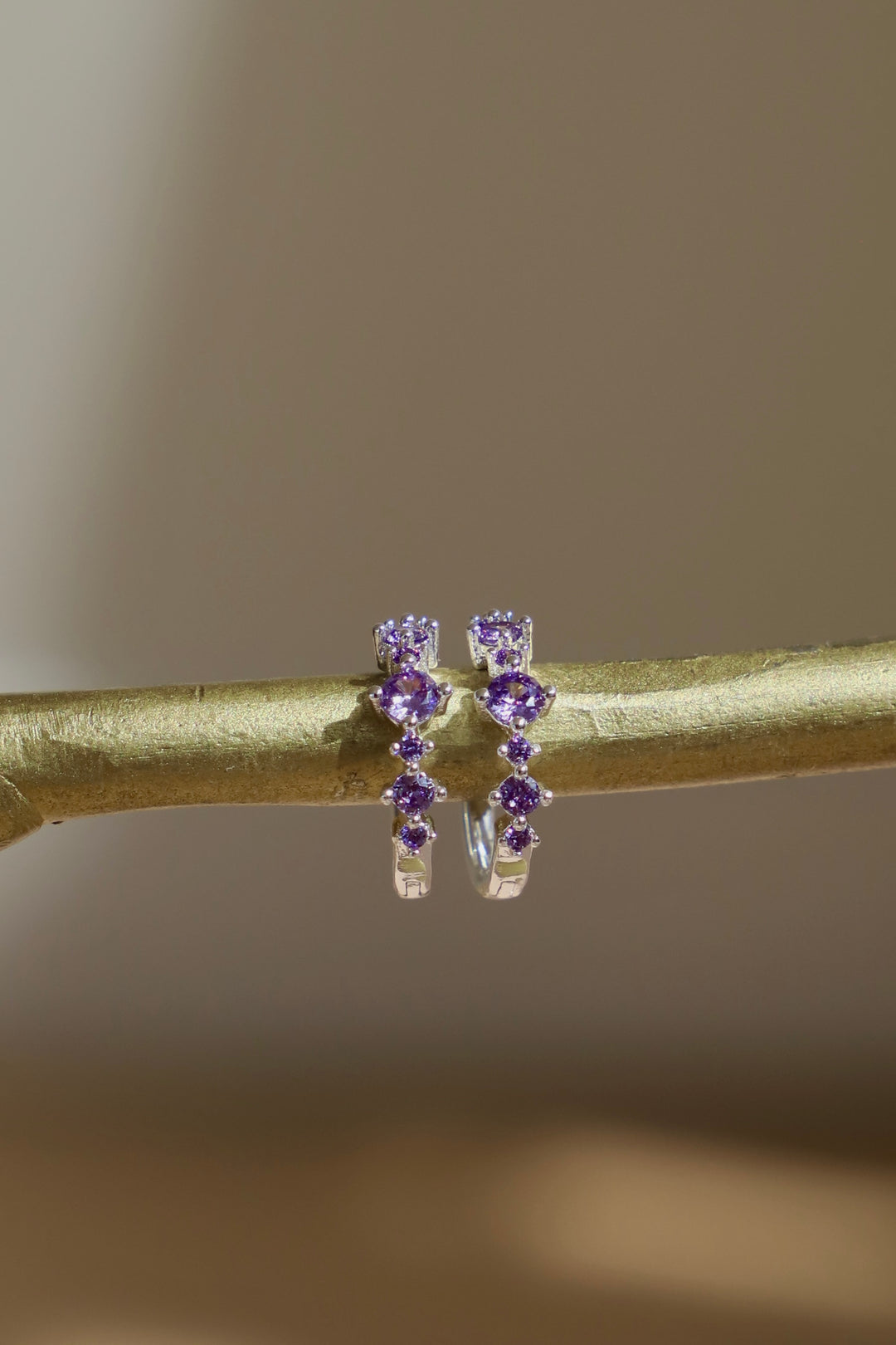 LILAC CZ HUGGIES- SILVER