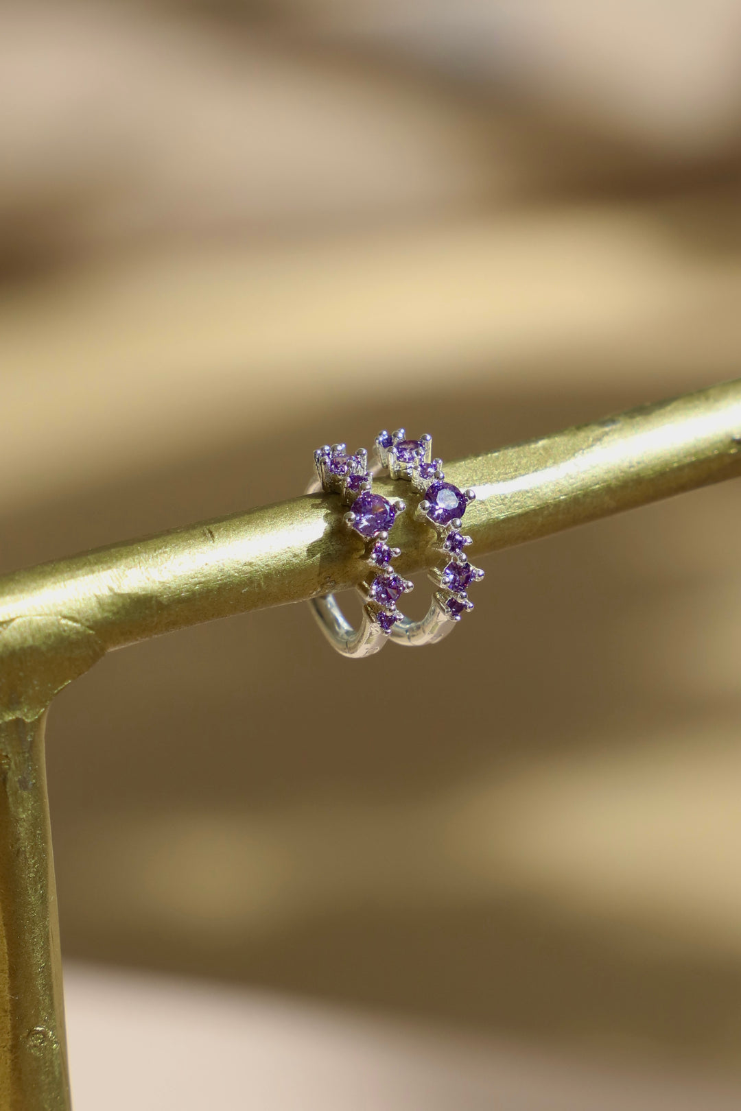 LILAC CZ HUGGIES- SILVER