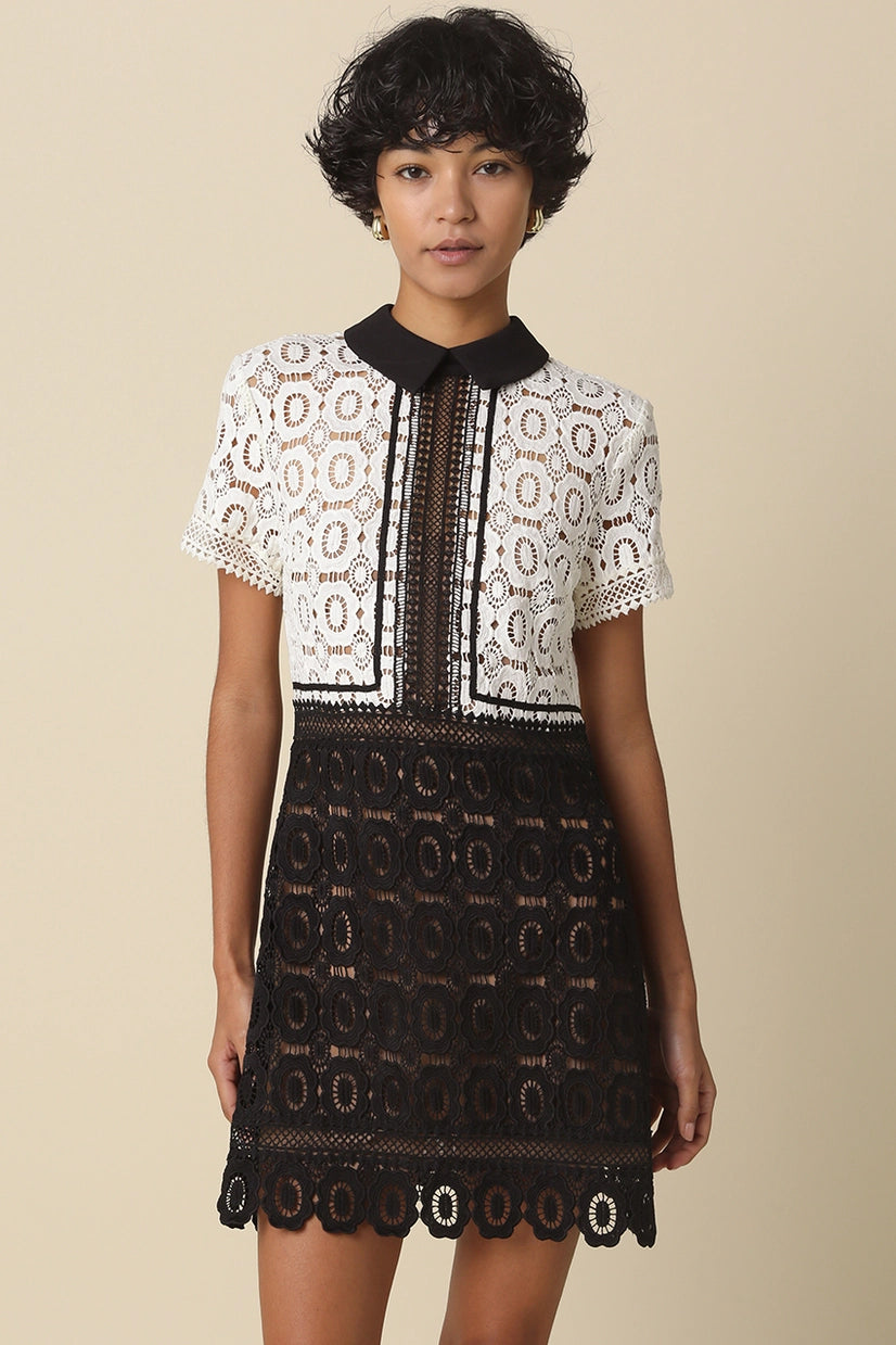 contrast mini dress SKYE CONTRAST MINI DRESS Black AND White / S