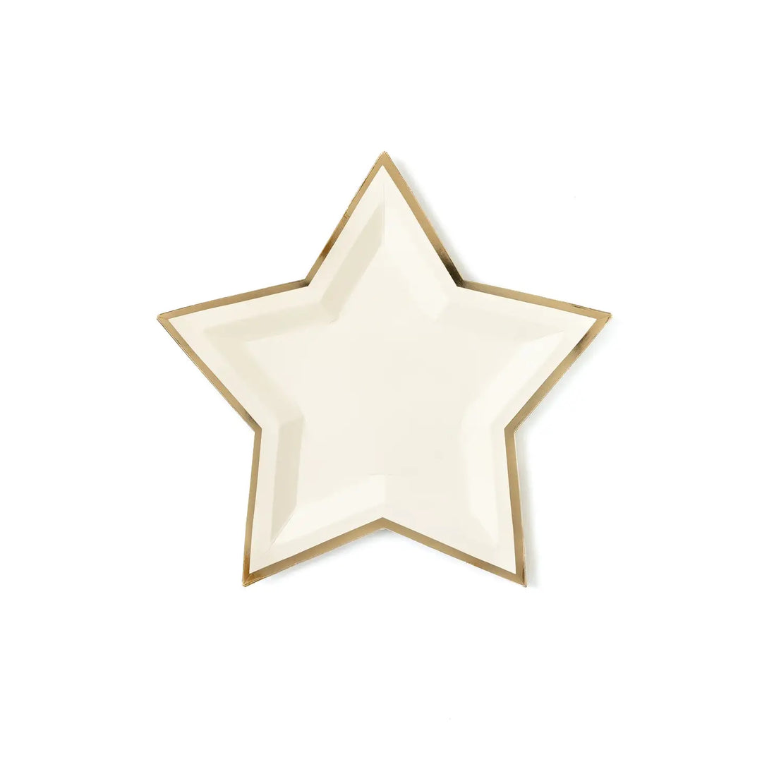 CREAM STAR GOLD FOILED PLATES