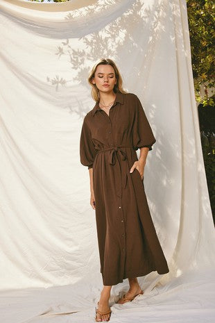 AIR FLOW SHIRT MAXI DRESS