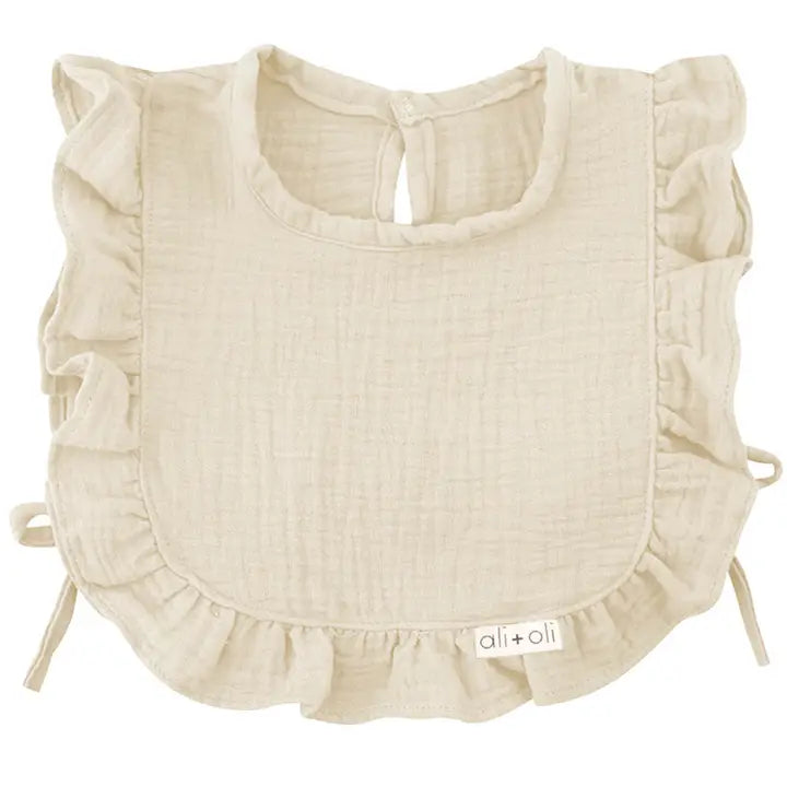 MUSLIN RUFFLE BABY BIB