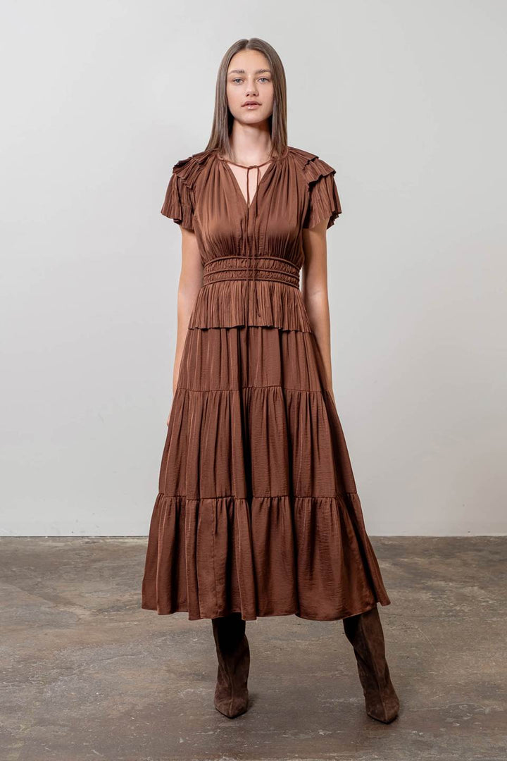 REBEKAH TIERED MIDI DRESS