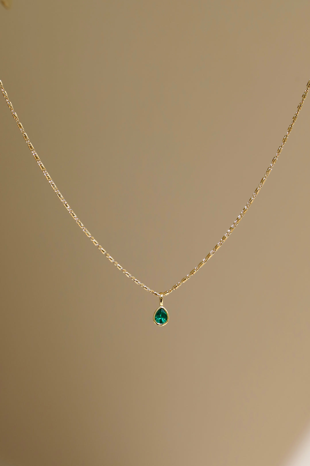 MAY TEARDROP BEZEL NECKLACE