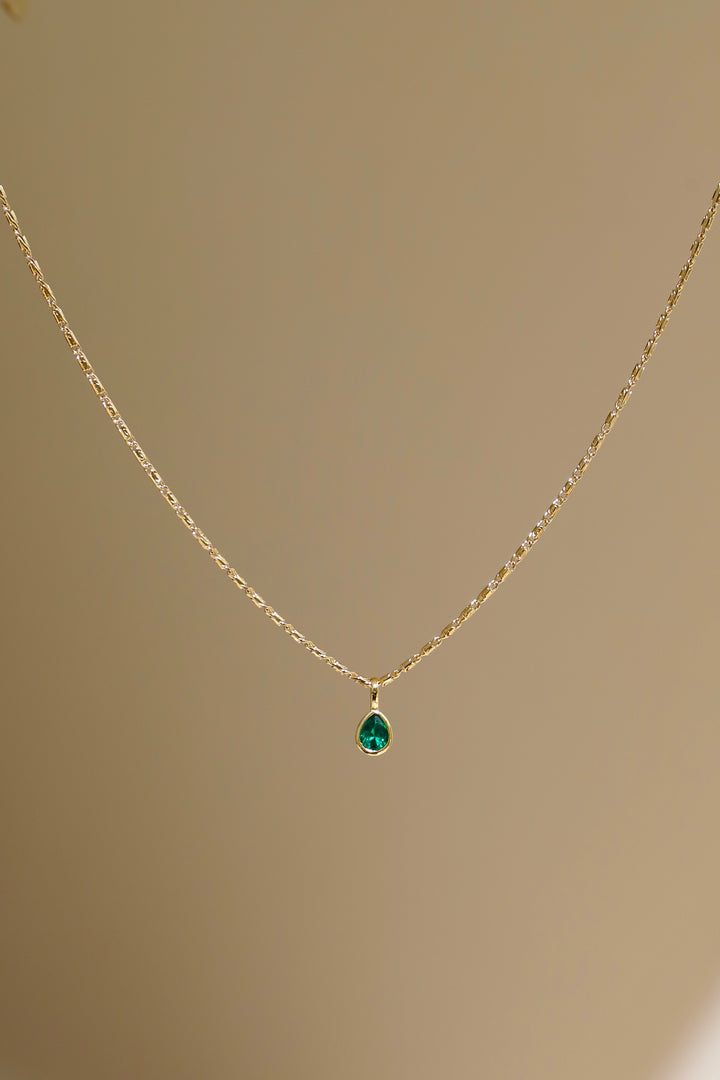 MAY TEARDROP BEZEL NECKLACE