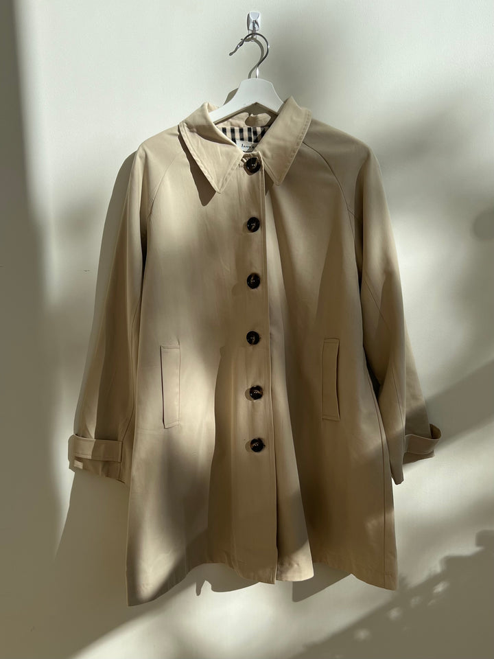 PLAID LINED A-LINE TRENCH COAT