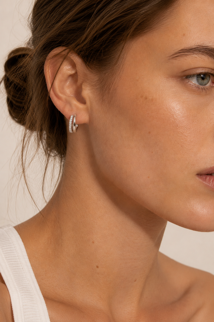 ARDEN SPLIT HOOPS- SILVER