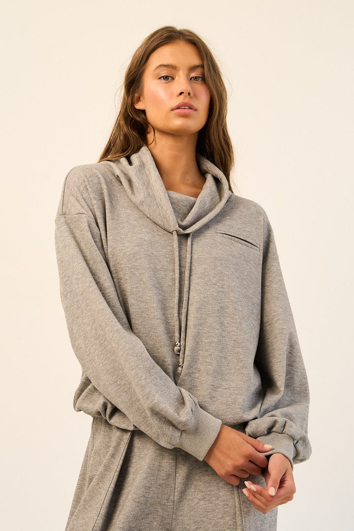COWL NECK HOODIE