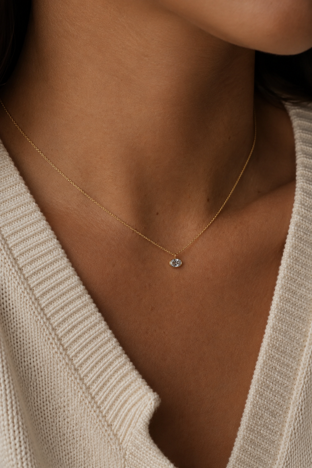 SHAY MICRO BEZEL NECKLACE- GOLD