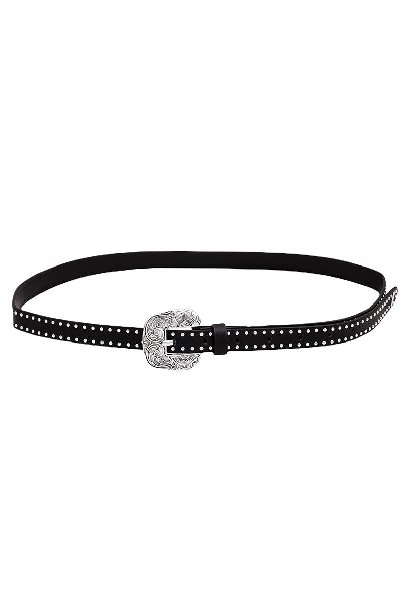 STUDDED FAUX LEATHER BELT