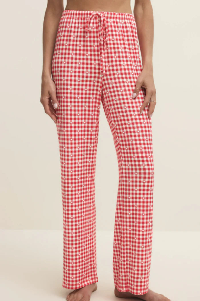 SO SWEET GINGHAM PANT KISS ME RED