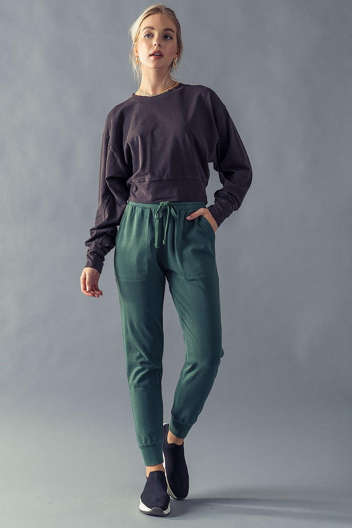 DOLMAN LONG SLEEVE CROP TOP