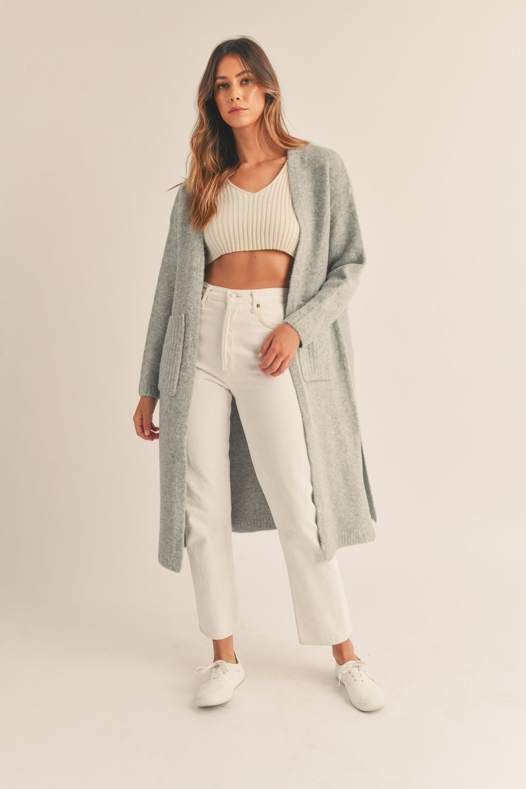 FAYE FUZZY KNIT CARDIGAN
