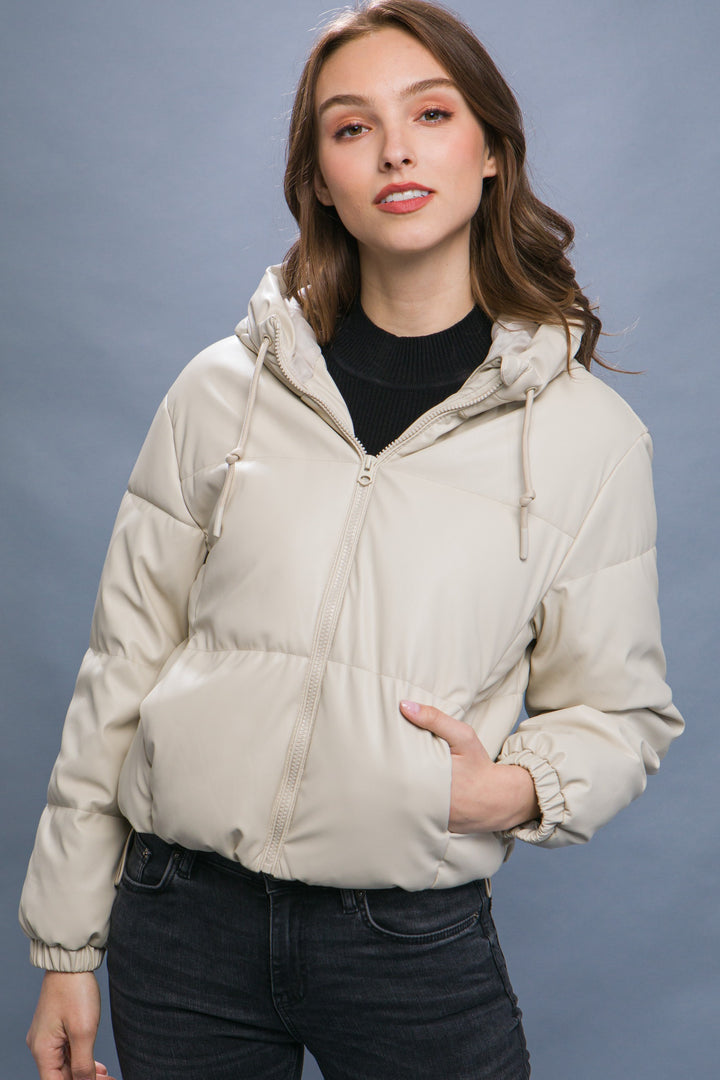 AUTUMN PU PUFFER COAT