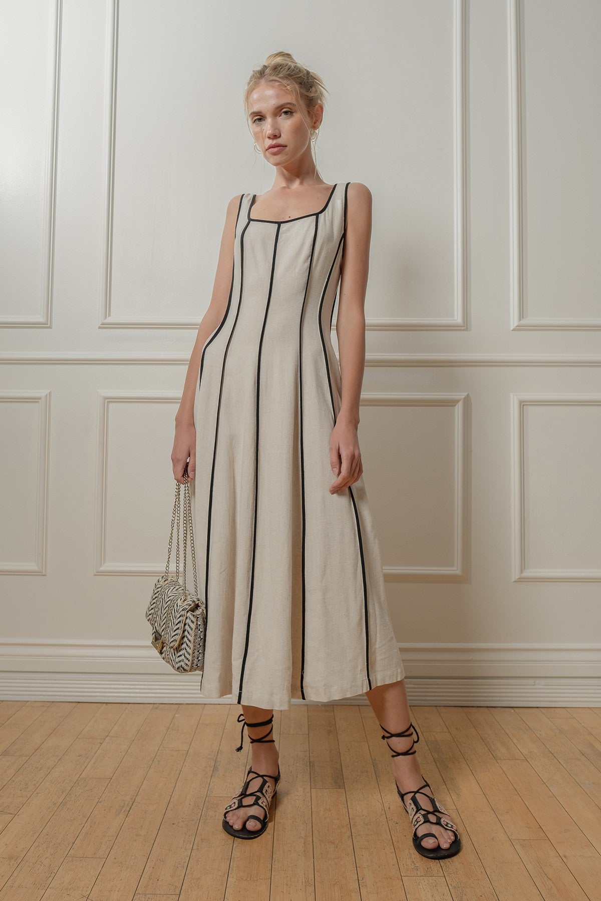 ANNE LINEN MIDI DRESS Katie Waltman Jewelry