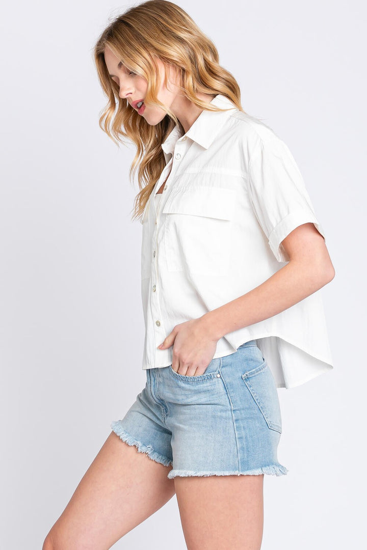 LAID BACK BUTTON UP TOP