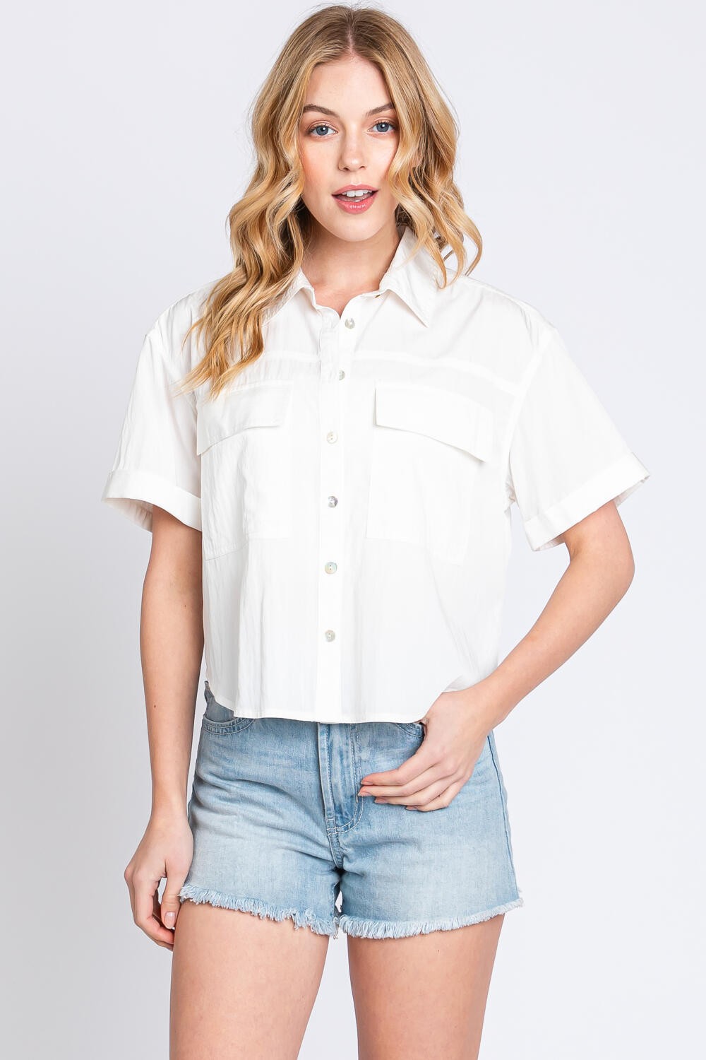 LAID BACK BUTTON UP TOP