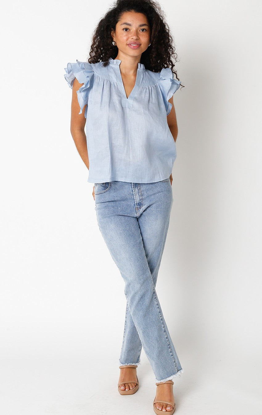 ANNA LINEN TOP