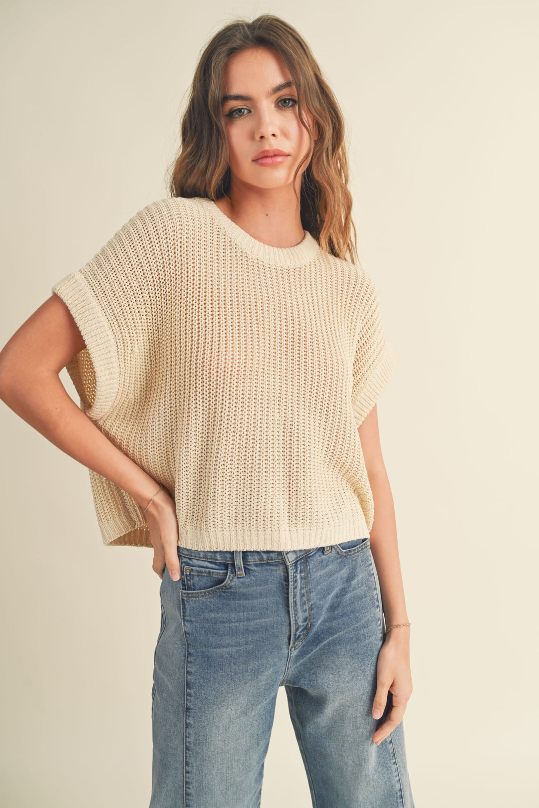 DOLMAN SLEEVE KNITTED TOP