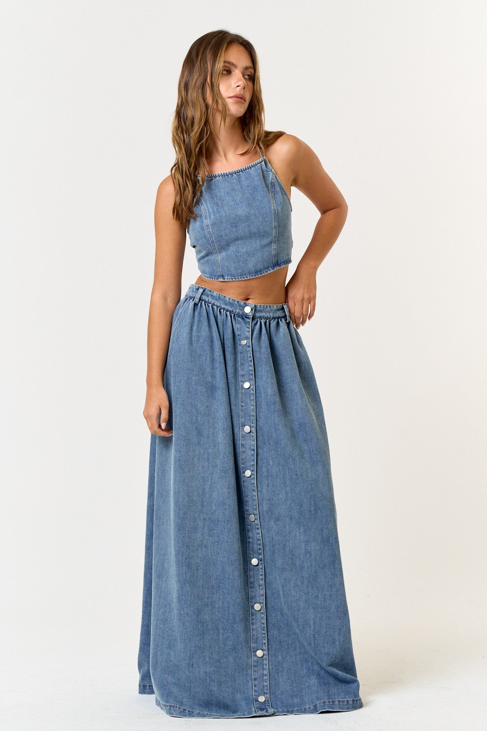 SHELLIE DENIM MAXI SET