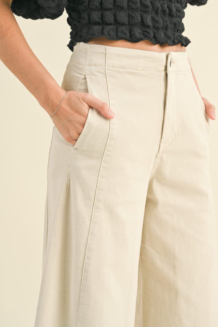 STRETCHED WIDE LEG PANTS