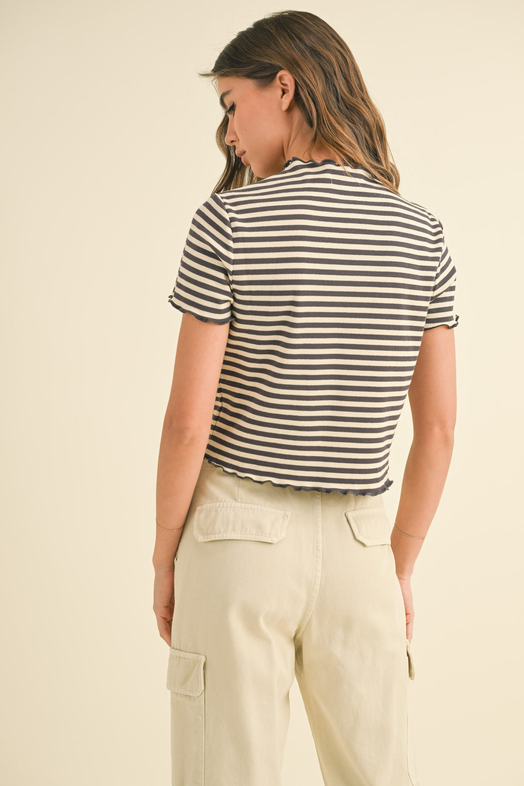 STRIPE RIBBED TOP