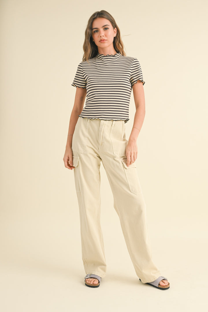 STRIPE RIBBED TOP