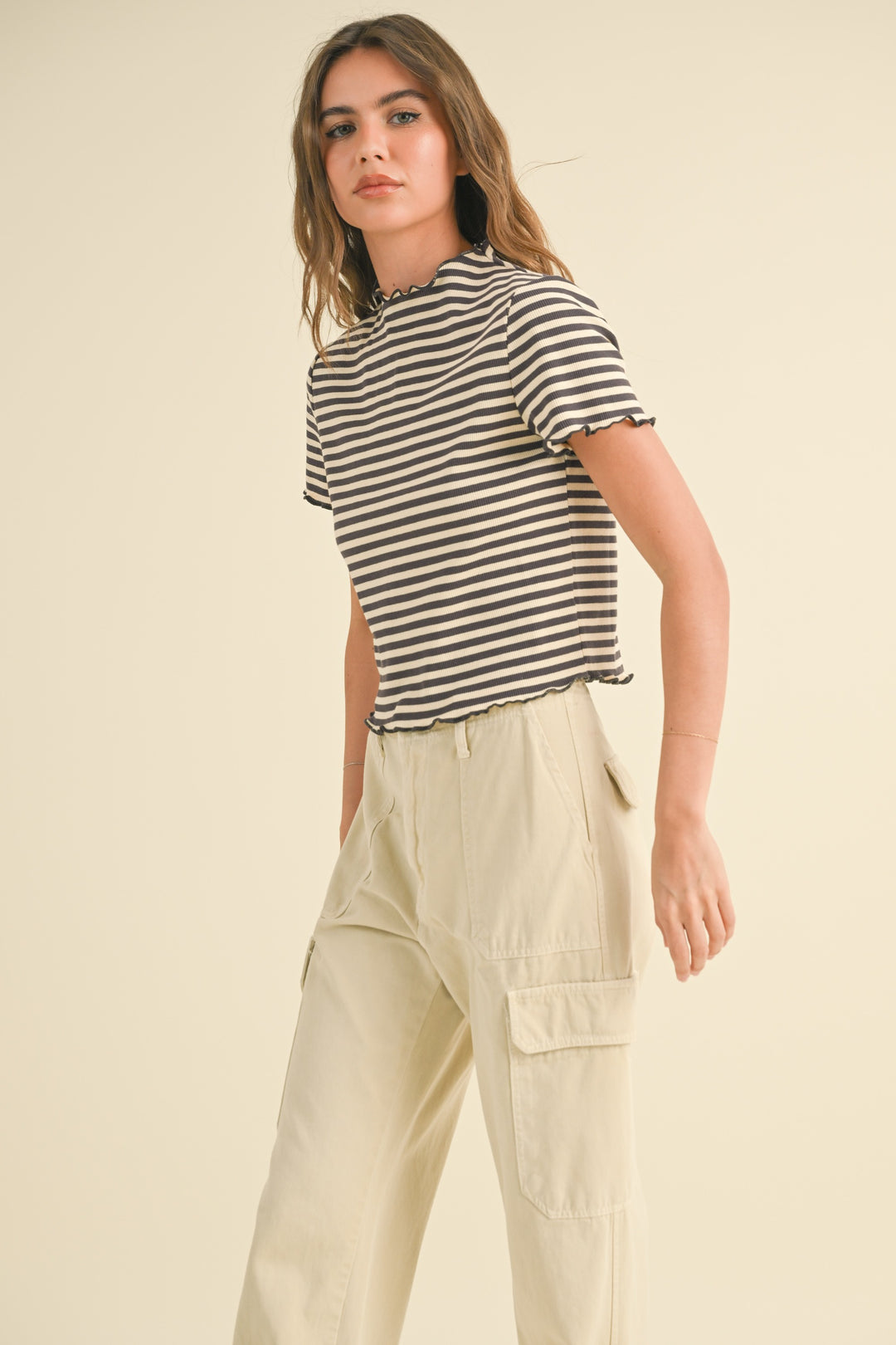 STRIPE RIBBED TOP