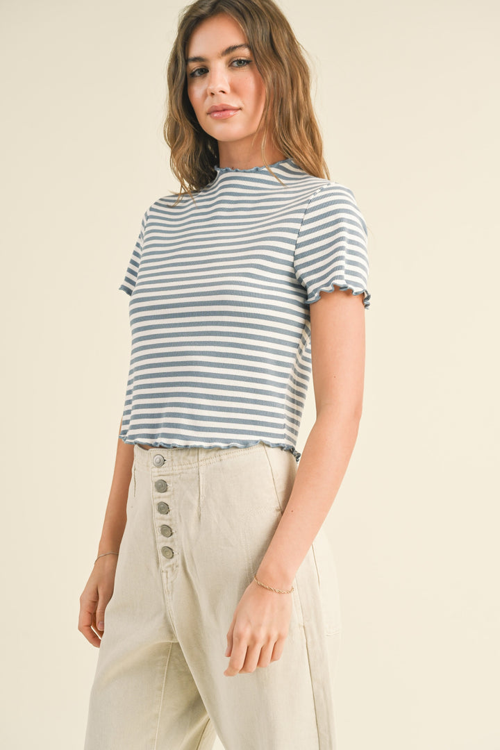 STRIPE RIBBED TOP