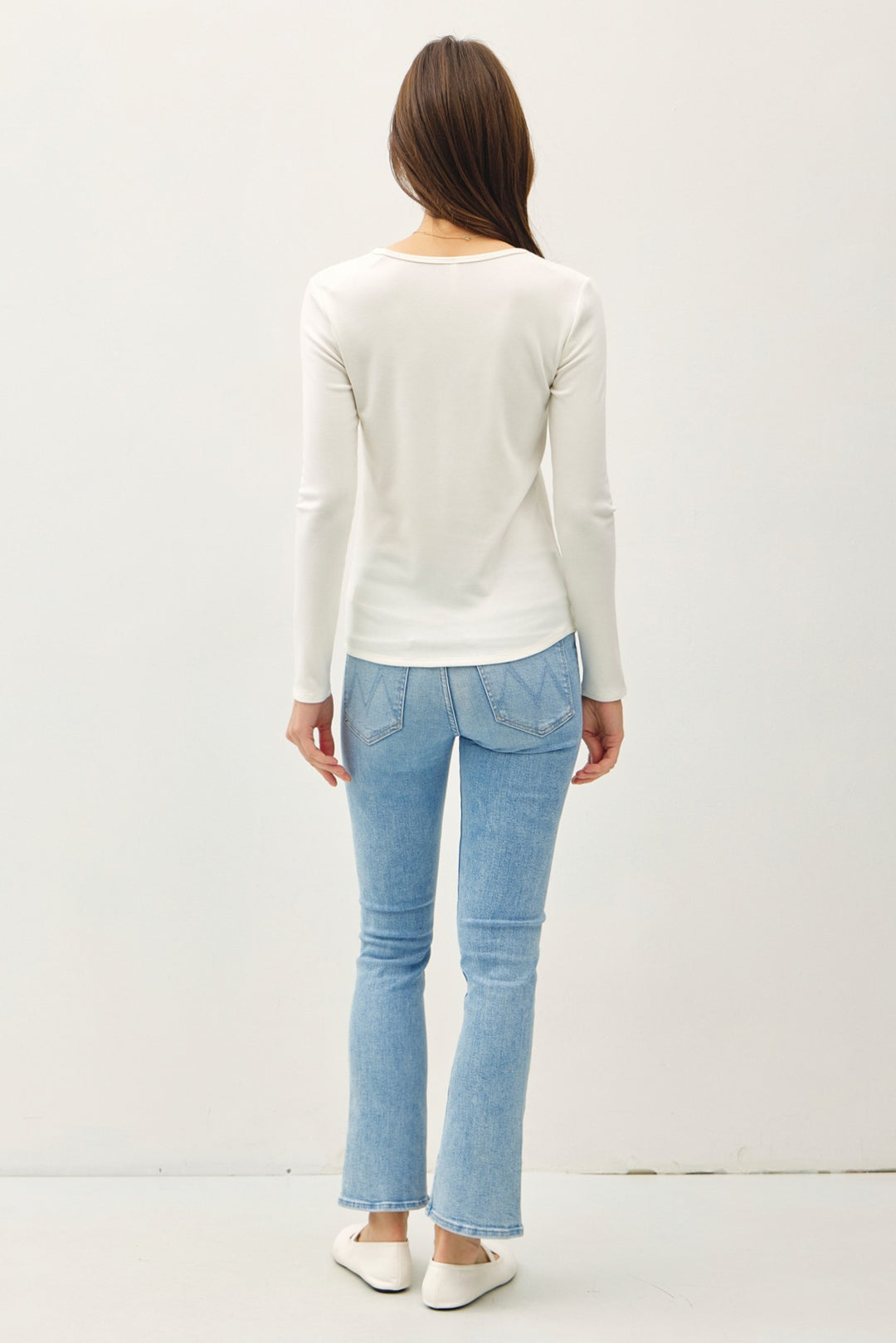 SOFT BASIC LONG SLEEVE KNIT TEE