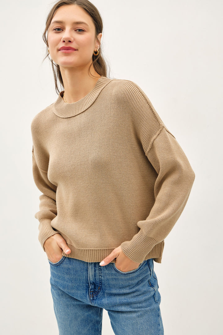 RIBBED KNIT SWEATER