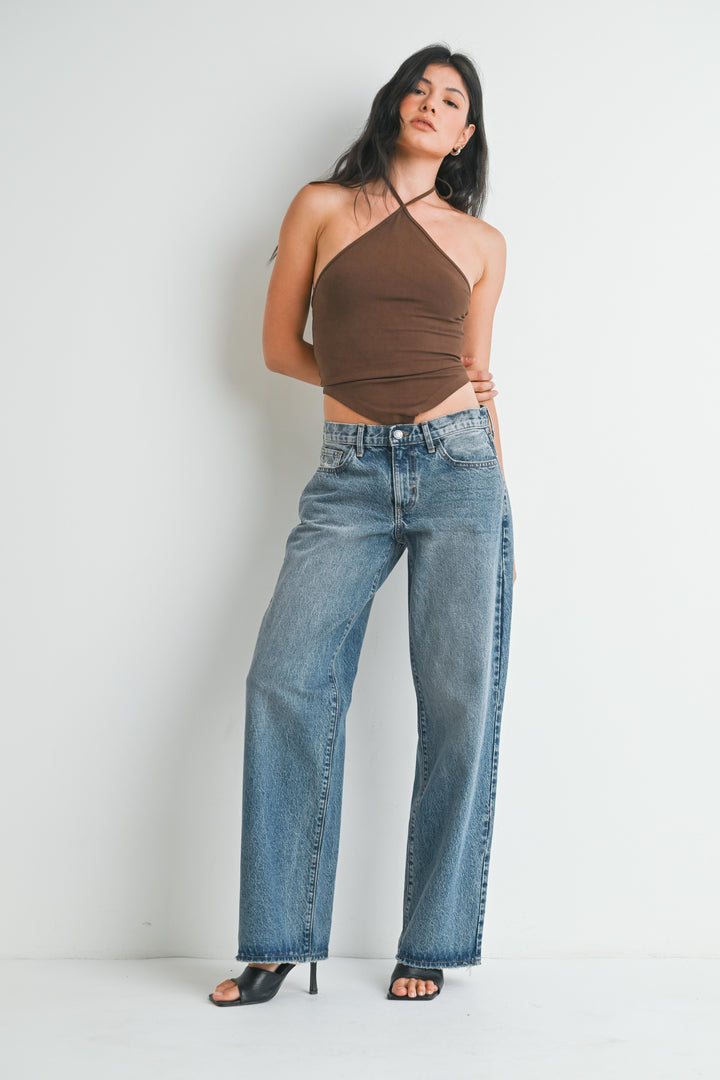 LOW RISE BAGGY JEAN- MEDIUM WASH
