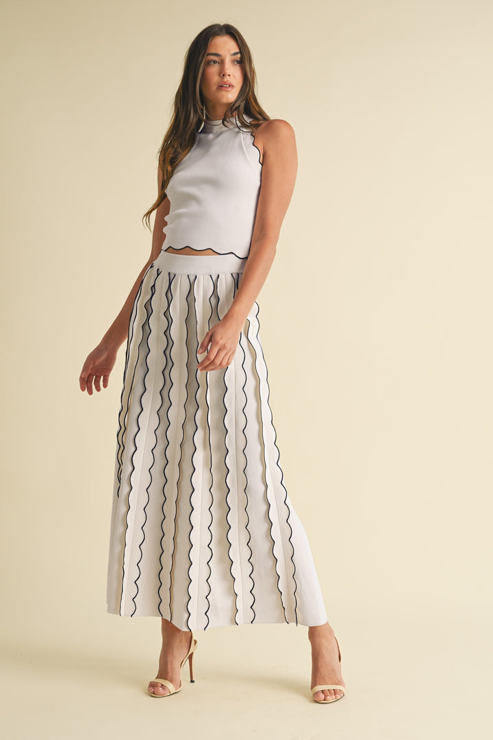 PLEATED SWEATER MAXI SKIRT