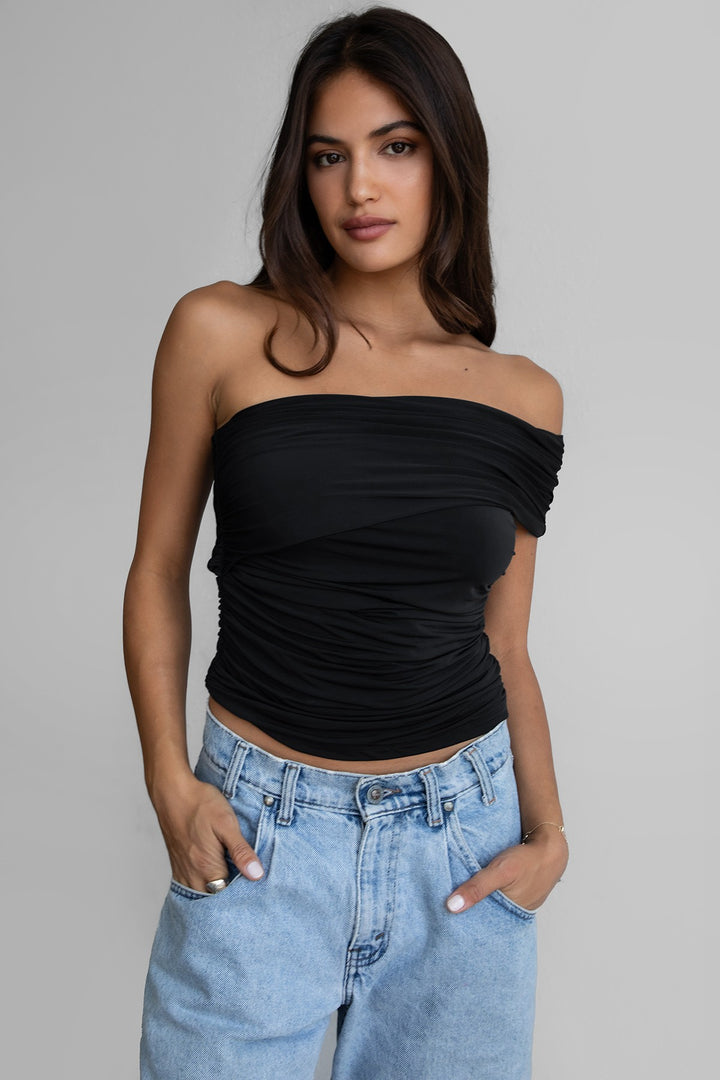 AZURE ONE SHOULDER TOP