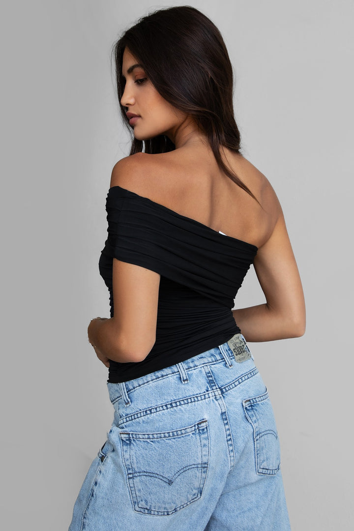 AZURE ONE SHOULDER TOP