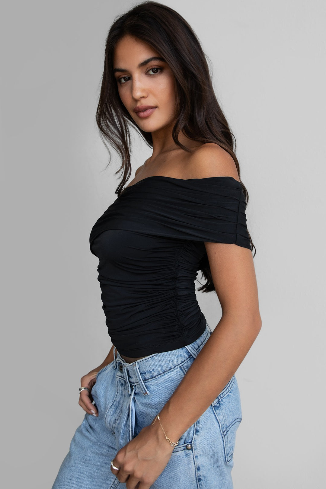 AZURE ONE SHOULDER TOP